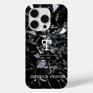 ミニマル黒白モノグラムモダンケースマ iPhone 15 PROケース