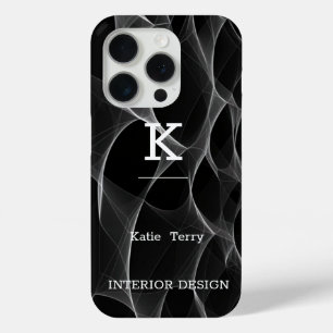 ミニマル黒白モノグラムモダンケースマ iPhone 15 PROケース