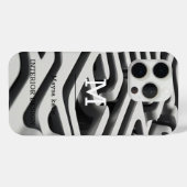 ミニマル黒白モノグラムモダンケースマ Case-Mate iPhoneケース (裏面 (横))