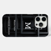 ミニマル黒白モノグラムモダンケースマ Case-Mate iPhoneケース (裏面 (横))