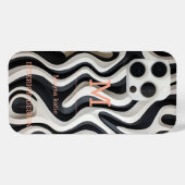 ミニマル黒白モノグラムモダンケースマ Case-Mate iPhoneケース (裏面 (横))