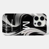 ミニマル黒白モノグラムモダンケースマ Case-Mate iPhoneケース (裏面 (横))