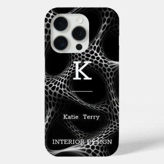 ミニマル黒白モノグラムモダンケースマ iPhone 15 PROケース