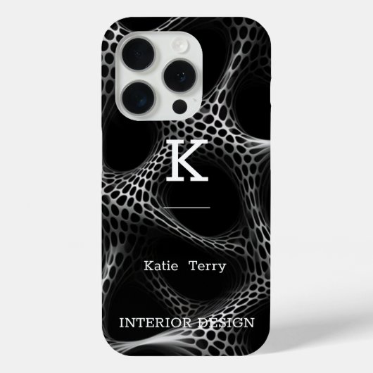 ミニマル黒白モノグラムモダンケースマ Case-Mate iPhoneケース (裏面)