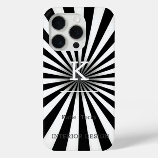 ミニマル黒白モノグラムモダンケースマ iPhone 15 PROケース