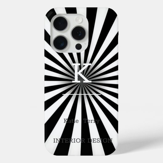 ミニマル黒白モノグラムモダンケースマ Case-Mate iPhoneケース (裏面)