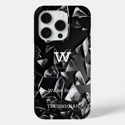 ミニマル黒白モノグラムモダンケースマ Case-Mate iPhoneケース (裏面)