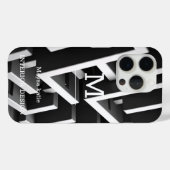 ミニマル黒白モノグラムモダンケースマ Case-Mate iPhoneケース (裏面 (横))