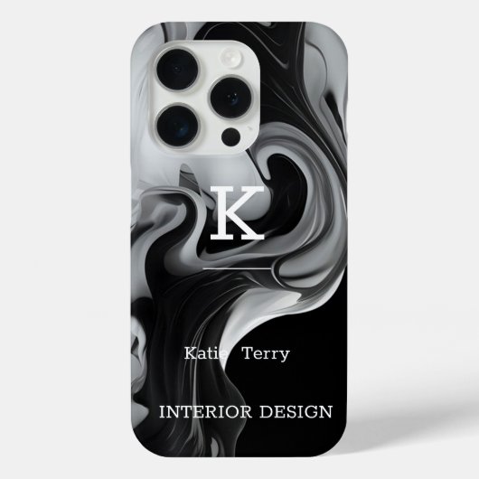 ミニマル黒白モノグラムモダンケースマ Case-Mate iPhoneケース (裏面)