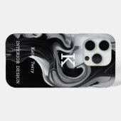 ミニマル黒白モノグラムモダンケースマ Case-Mate iPhoneケース (裏面 (横))