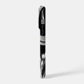 ミニマル黒白モノグラムモダンケースマ iPhoneケース (左側面)