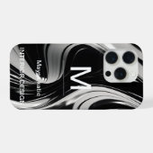 ミニマル黒白モノグラムモダンケースマ iPhoneケース (裏面横)