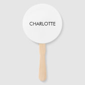 ミニマル黒白名前をカスタムする両面 ハンドファン (裏面)