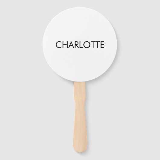 ミニマル黒白名前をカスタムする両面 ハンドファン (裏面)