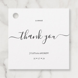 ミニマル黒白結婚文字 フェイバータグ