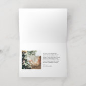 ミニマル黒縁ど写真のエレガントクリスマス 箔シーズンカード (内側レイダウン)