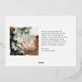 ミニマル黒縁ど写真のエレガントクリスマス 箔シーズンカード (裏面)