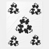 ミニマル黒花柄ブランケット フリースブランケット (正面)