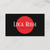 ミニマル黒赤ローズタトゥーアーティストショップ 名刺 (裏面)