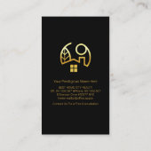 ミニマル黒金ゴールドラインの屋根の風景 名刺 (裏面)