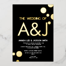 ミニマル黒金ゴールド結婚ドット