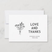 ミニマル1フォトクリーンシンプルモダン結婚 サンキューカード (正面)