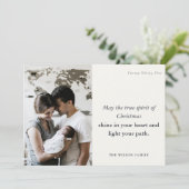 ミニマル1フォトブラック&ホワイトのクリスマススピリット シーズンカード (スタンド正面)