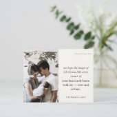 ミニマル1フォトブラック&ホワイトのクリスマススピリット シーズンポストカード (スタンド正面)