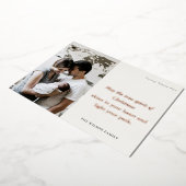 ミニマル1フォトブラック&ホワイトのクリスマススピリット 箔シーズンカード (回転した状態)