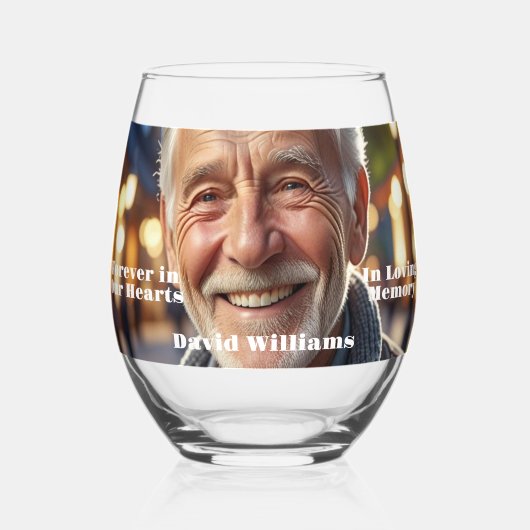 ミニマル1特別フォトお祝いオブ・ライフ ステムなしワイングラス (正面)