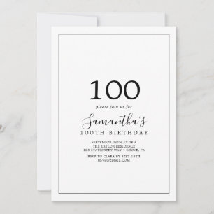 ミニマル100誕生日 招待状