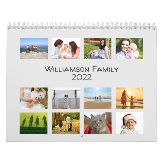 ミニマル12ヶ月13写真カスタム カレンダー (カバー)