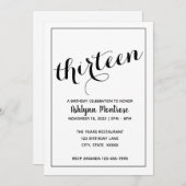 ミニマル13誕生日 招待状 (正面/裏面)
