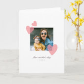 ミニマル1st母の日フォトギフトハート カード (黄色い花)