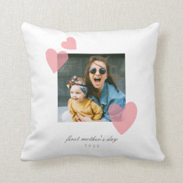 ミニマル1st母の日フォトギフトハート クッション