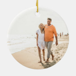 ミニマル2つのクリスマスの写真 セラミックオーナメント