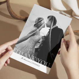 ミニマル2フォトシンプルフォト結婚サンキューカード サンキューカード