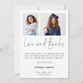 ミニマル2フォトスクリプト2024卒業 サンキューカード