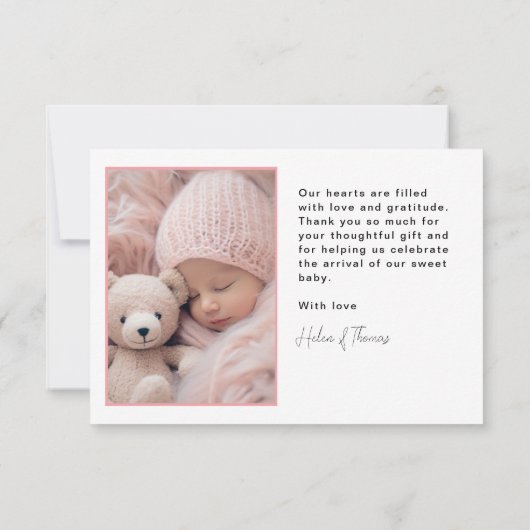 ミニマル2フォト新生児サンキューカード サンキューカード (裏面)
