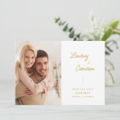 ミニマル2フォト金ゴールドスクリプト日付の保存 セーブザデート (スタンド正面)