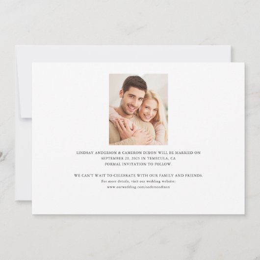 ミニマル2フォト金ゴールドスクリプト日付の保存 セーブザデート (裏面)