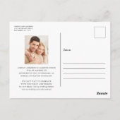 ミニマル2フォト金ゴールドスクリプト日付の保存 ポストカード (裏面)