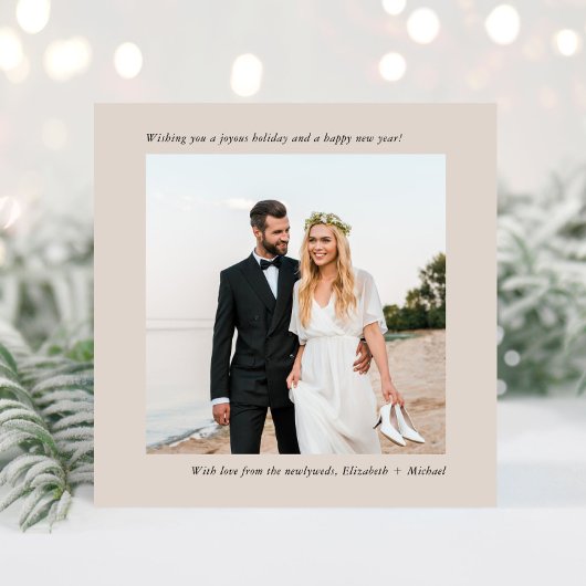 ミニマル2モダン枚の写真結婚したクリスマス シーズンカード