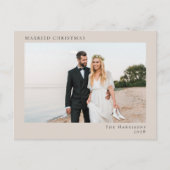 ミニマル2モダン枚の写真結婚したクリスマス シーズンポストカード (正面)