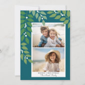 ミニマル2モダン枚の写真 – 植物性ティール（緑がかった色）グリーン シーズンカード (正面)