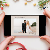 ミニマル2モダン枚の写真Taupe 結婚した Christmas シーズンカード