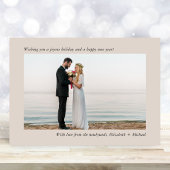 ミニマル2モダン枚の写真Taupe 結婚した Christmas シーズンカード