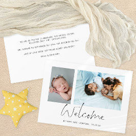 ミニマル2写真ウェルカムスクリプト誕生 案内状