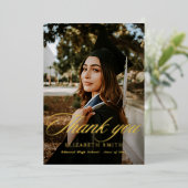 ミニマル2写真スクリプト卒業2024 箔招待状 (立ち正面)