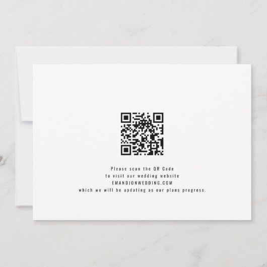 ミニマル2写真任意の色の結婚式の日付を保存 セーブザデート (裏面)